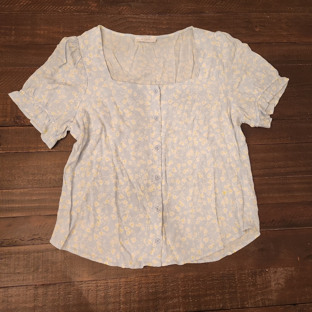 Elodie Floral light blue blouse